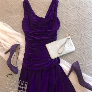 Cocktail Dress - purple fitted flare